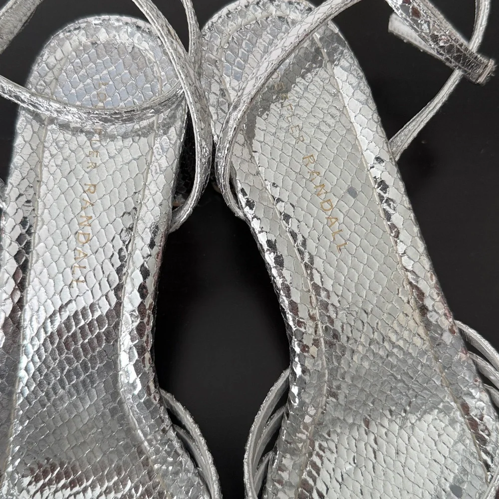 Loeffler Randall Olivia Silver Snake Pumps - Picture 4 of 9